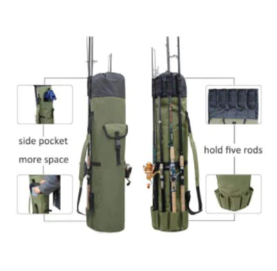 Fishing Bag double canvas holds up to 5 rods 2