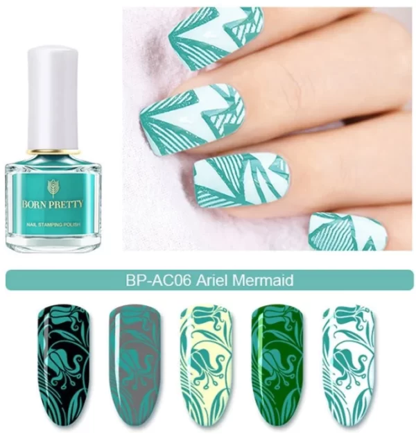 Nail stamping polish -"Arial Mermaid" - Aqua