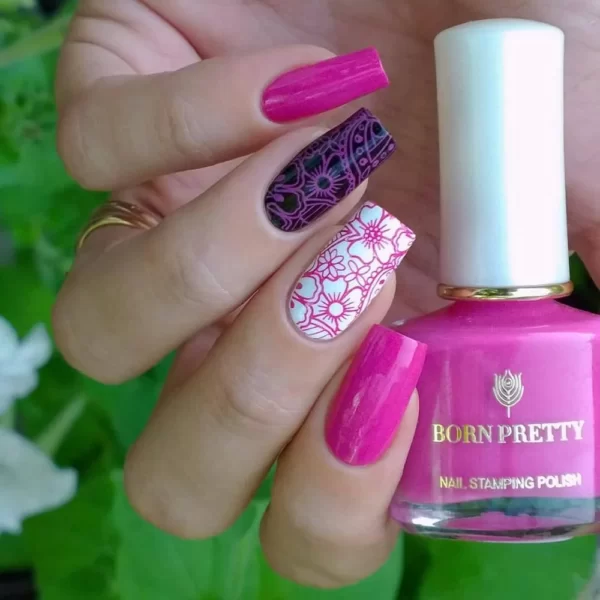 Nail stamping polish Cosmic Pink 3