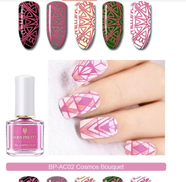 Nail stamping polish -"Cosmic" - Pink