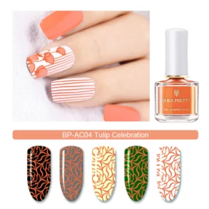Nail stamping polish -"Tulip Celebration" - Orange