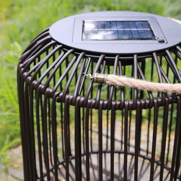 Outdoor Solar Rattan Lamp Birdcage design 4