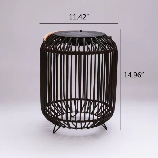 Outdoor Solar Rattan Lamp Birdcage design 6