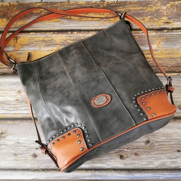 Vegan Leather Slouch Tote Bag 12