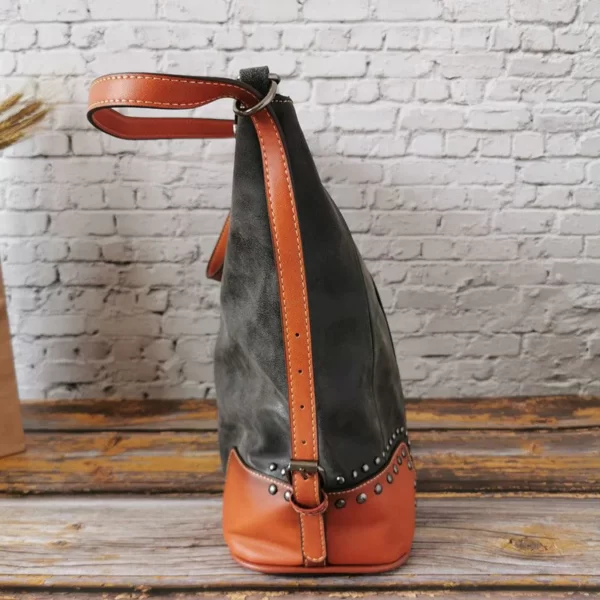 Vegan Leather Slouch Tote Bag 14
