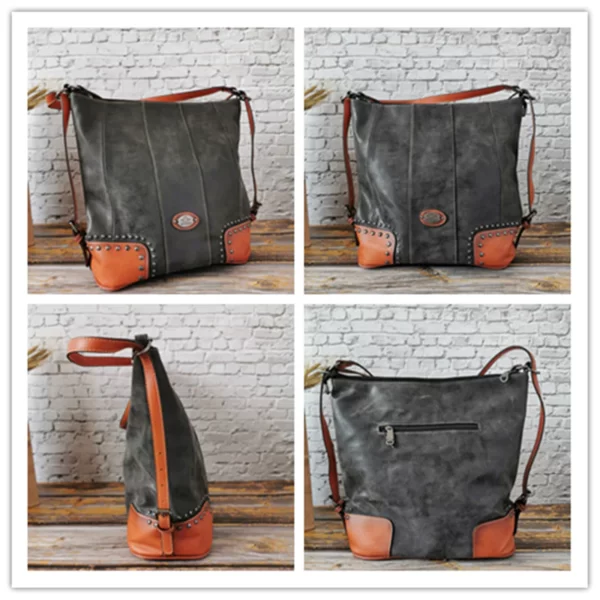 Vegan Leather Slouch Tote Bag 2