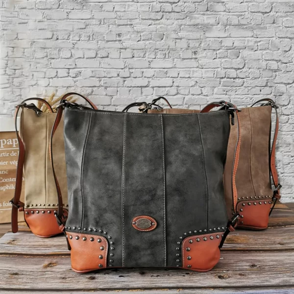 Vegan Leather Slouch Tote Bag 3