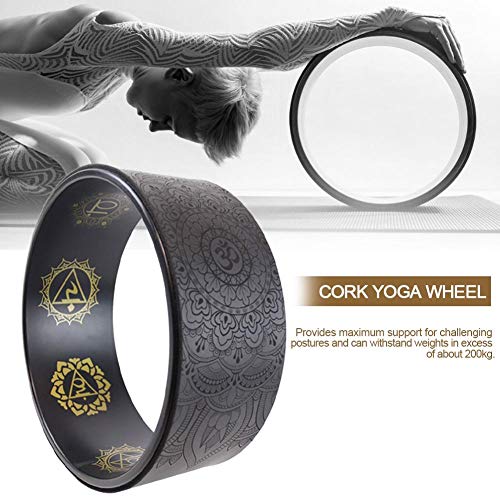 Yoga Wheel vegan leather Mandala design outer wheel gold chakra design centre 4
