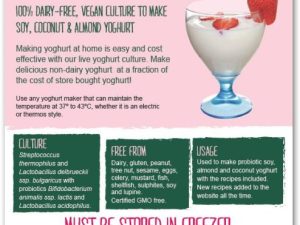 Vegan Non-Dairy Yoghurt Culture with Probiotics - 100 litre