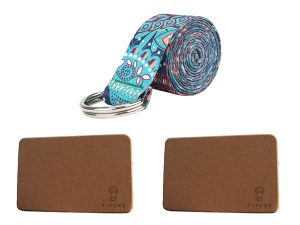 Yoga strap + 2 yoga blocks