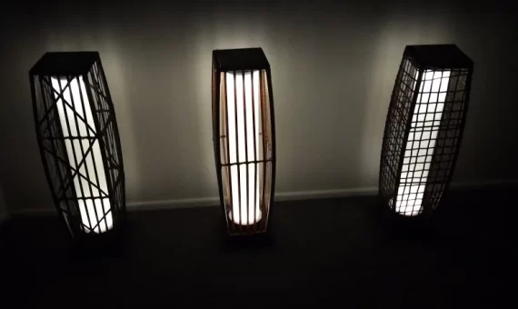 Outdoor solar rattan lamp- Free standing